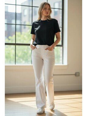 Boston Proper Womens Booocut Waistband pull on Jeans White Size 12